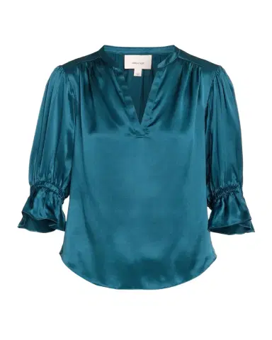 Cinq à Sept Fiona Silk Split-Neck Top | Thumbnail 1 Cinq à Sept Fiona Silk Split-Neck Top | Thumbnail 1