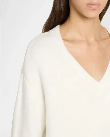 Cinq à Sept Brianne Feather-Trim V-Neck Sweater | Thumbnail 5 Cinq à Sept Brianne Feather-Trim V-Neck Sweater | Thumbnail 5