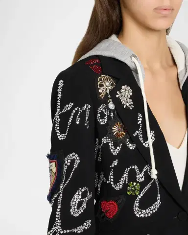 Cinq à Sept Greatest Hits Embellished Hybrid Blazer | Thumbnail 5 Cinq à Sept Greatest Hits Embellished Hybrid Blazer | Thumbnail 5