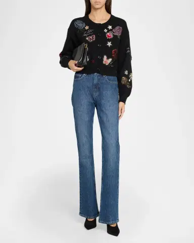 Cinq à Sept Lisette Embroidered Cotton-Blend Cardigan | Thumbnail 2 Cinq à Sept Lisette Embroidered Cotton-Blend Cardigan | Thumbnail 2