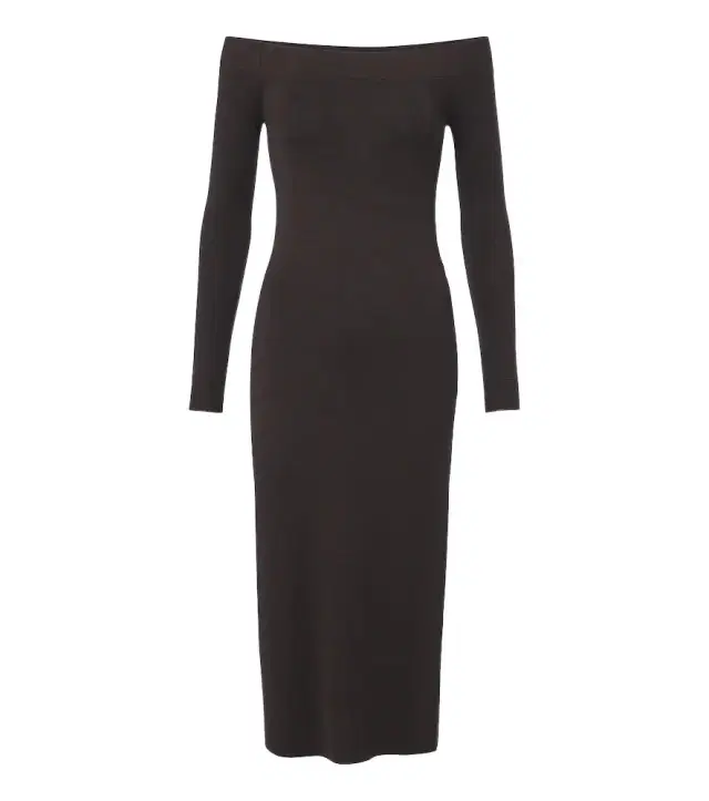 Off-shoulder wool and silk midi dress Off-shoulder wool and silk midi dress