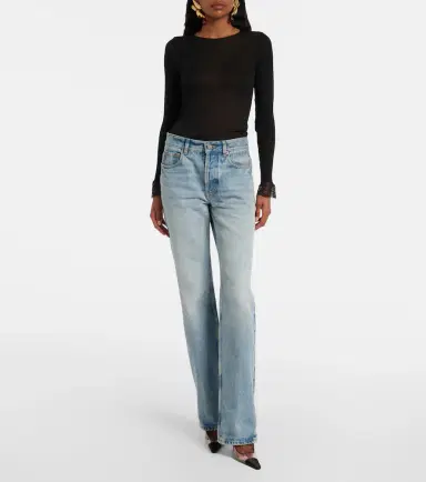 Saint Laurent Nico distressed straight jeans | Thumbnail 6 Saint Laurent Nico distressed straight jeans | Thumbnail 6