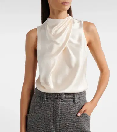 Gabriela Hearst Melina draped silk satin top | Thumbnail 3 Gabriela Hearst Melina draped silk satin top | Thumbnail 3