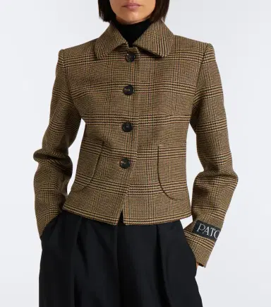 Patou Prince of Wales check jacket | Thumbnail 6 Patou Prince of Wales check jacket | Thumbnail 6