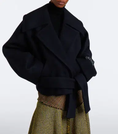 Patou Belted wool and silk peacoat | Thumbnail 3 Patou Belted wool and silk peacoat | Thumbnail 3