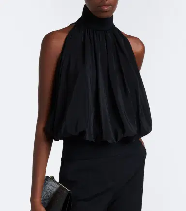 Sportmax Draped halterneck silk satin top | Thumbnail 3 Sportmax Draped halterneck silk satin top | Thumbnail 3