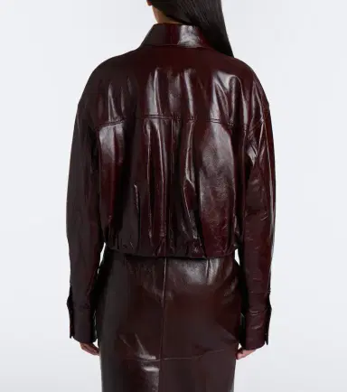Sportmax Cropped leather jacket | Thumbnail 3 Sportmax Cropped leather jacket | Thumbnail 3