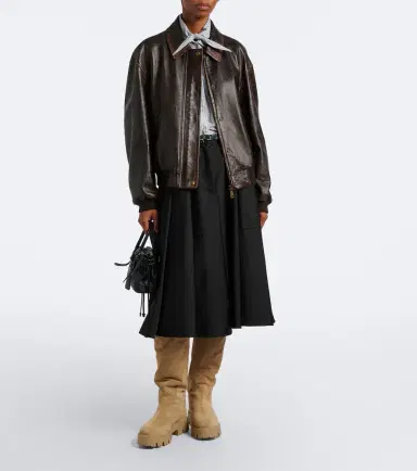 Prada Shearling-lined suede knee-high boots | Thumbnail 5 Prada Shearling-lined suede knee-high boots | Thumbnail 5