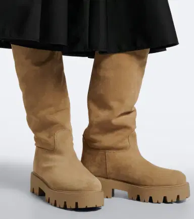 Prada Shearling-lined suede knee-high boots | Thumbnail 6 Prada Shearling-lined suede knee-high boots | Thumbnail 6