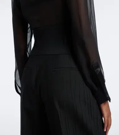 Dolce & Gabbana Pinstripe virgin wool wide-leg pants | Thumbnail 6 Dolce & Gabbana Pinstripe virgin wool wide-leg pants | Thumbnail 6