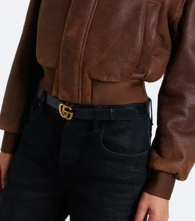 Gucci Shearling-trimmed leather blouson jacket | Thumbnail 3 Gucci Shearling-trimmed leather blouson jacket | Thumbnail 3