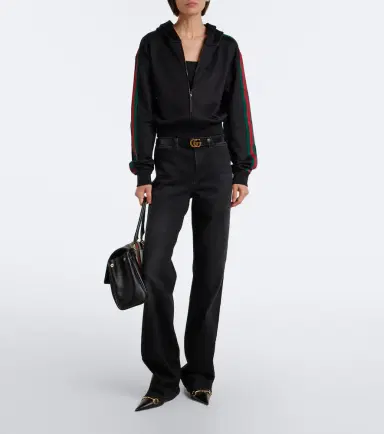 Gucci Web Stripe jersey zip-up hoodie | Thumbnail 3 Gucci Web Stripe jersey zip-up hoodie | Thumbnail 3