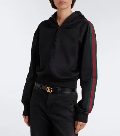 Gucci Web Stripe jersey zip-up hoodie | Thumbnail 6 Gucci Web Stripe jersey zip-up hoodie | Thumbnail 6