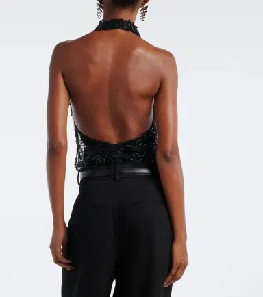 Staud Monay embellished halterneck bodysuit | Thumbnail 3 Staud Monay embellished halterneck bodysuit | Thumbnail 3
