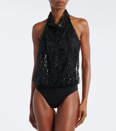 Staud Monay embellished halterneck bodysuit | Thumbnail 6 Staud Monay embellished halterneck bodysuit | Thumbnail 6