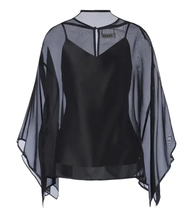 Fia draped silk organza top Fia draped silk organza top