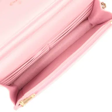 Chanel Chanel Classic Wallet On Chain WOC Pink Caviar Light Gold Hardware | Thumbnail 9 Chanel Chanel Classic Wallet On Chain WOC Pink Caviar Light Gold Hardware | Thumbnail 9