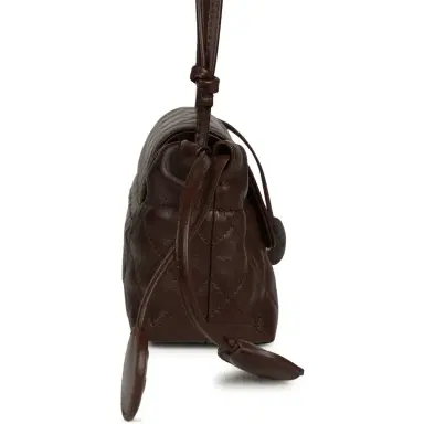Chanel Chanel Drawstring Flap Bag with Leather Strap Dark Brown Lambskin Gold Hardware | Thumbnail 3 Chanel Chanel Drawstring Flap Bag with Leather Strap Dark Brown Lambskin Gold Hardware | Thumbnail 3