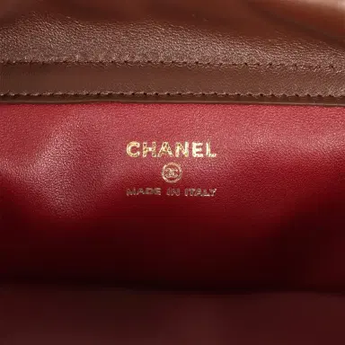 Chanel Chanel Drawstring Flap Bag with Leather Strap Dark Brown Lambskin Gold Hardware | Thumbnail 9 Chanel Chanel Drawstring Flap Bag with Leather Strap Dark Brown Lambskin Gold Hardware | Thumbnail 9