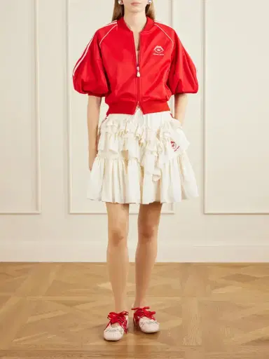 Simone Rocha + Adidas Originals Taekwondo Ballerina Embellished Pleated Leather Flats | Thumbnail 4 Simone Rocha + Adidas Originals Taekwondo Ballerina Embellished Pleated Leather Flats | Thumbnail 4