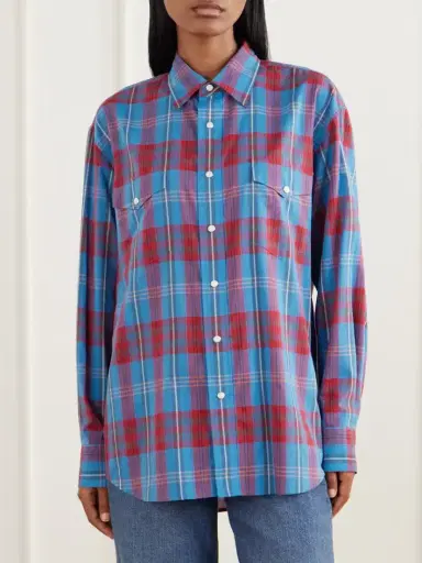 Auralee Checked Cotton And Silk-blend Shirt | Thumbnail 3 Auralee Checked Cotton And Silk-blend Shirt | Thumbnail 3