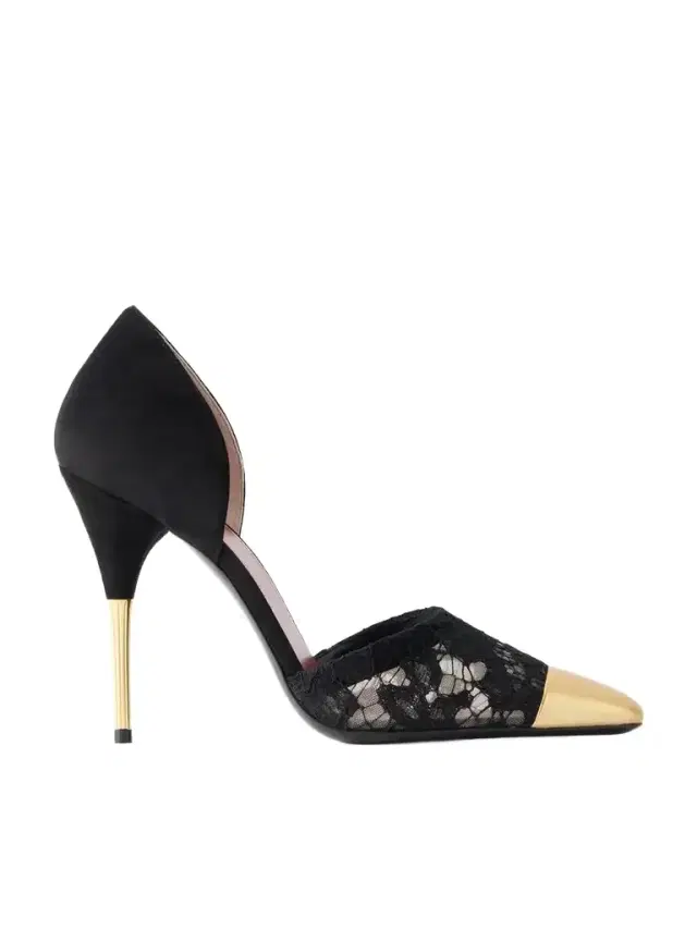 Sinead D'orsay 105 Suede-trimmed Lace Pumps Sinead D'orsay 105 Suede-trimmed Lace Pumps