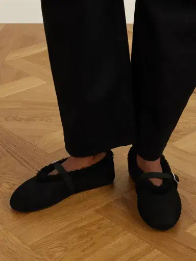 Alaïa La Ballerine Shearling-trimmed Suede Ballet Flats | Thumbnail 2 Alaïa La Ballerine Shearling-trimmed Suede Ballet Flats | Thumbnail 2