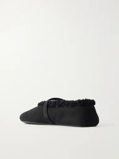 Alaïa La Ballerine Shearling-trimmed Suede Ballet Flats | Thumbnail 3 Alaïa La Ballerine Shearling-trimmed Suede Ballet Flats | Thumbnail 3