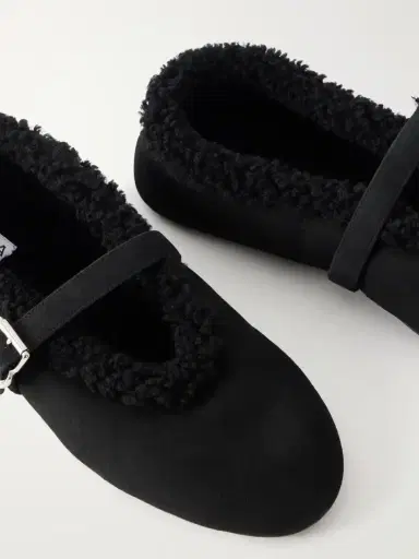 Alaïa La Ballerine Shearling-trimmed Suede Ballet Flats | Thumbnail 5 Alaïa La Ballerine Shearling-trimmed Suede Ballet Flats | Thumbnail 5