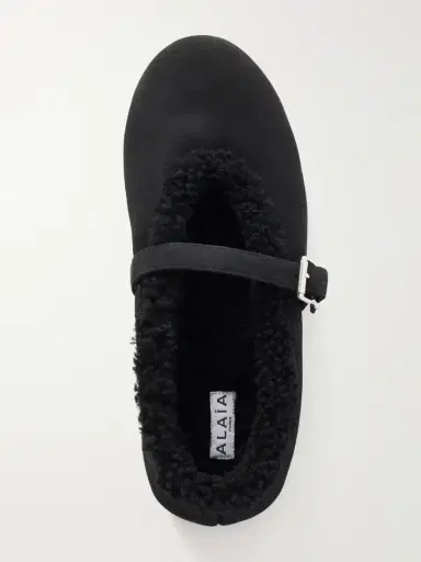 Alaïa La Ballerine Shearling-trimmed Suede Ballet Flats | Thumbnail 6 Alaïa La Ballerine Shearling-trimmed Suede Ballet Flats | Thumbnail 6
