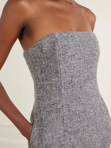 Auralee Strapless Wool-tweed Midi Dress | Thumbnail 5 Auralee Strapless Wool-tweed Midi Dress | Thumbnail 5