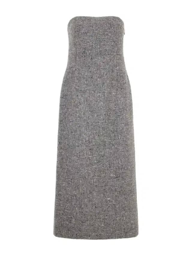 Strapless Wool-tweed Midi Dress Strapless Wool-tweed Midi Dress