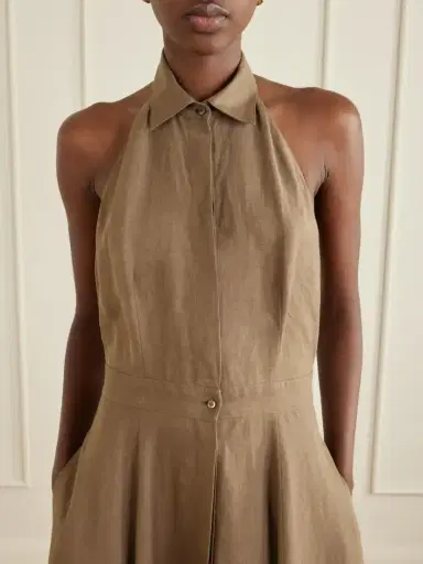 Ralph Lauren Collection Eldered Halterneck Linen Maxi Dress | Thumbnail 4 Ralph Lauren Collection Eldered Halterneck Linen Maxi Dress | Thumbnail 4