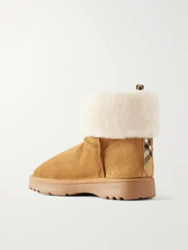 Burberry Shearling-trimmed Suede Ankle Boots | Thumbnail 3 Burberry Shearling-trimmed Suede Ankle Boots | Thumbnail 3