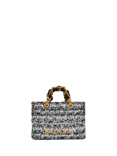 Balmain Small 1945 Soft tweed tote bag | Thumbnail 1 Balmain Small 1945 Soft tweed tote bag | Thumbnail 1