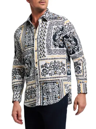 Robert Graham Men's Valleta Paisley Stretch-Cotton Button-Front Shirt | Thumbnail 3 Robert Graham Men's Valleta Paisley Stretch-Cotton Button-Front Shirt | Thumbnail 3