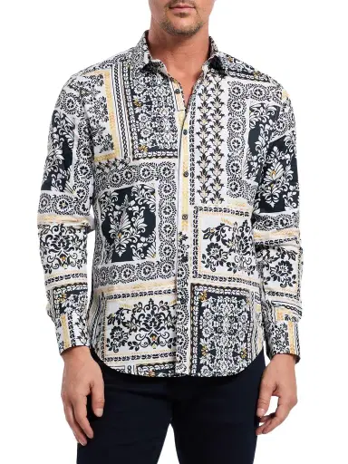 Robert Graham Men's Valleta Paisley Stretch-Cotton Button-Front Shirt | Thumbnail 1 Robert Graham Men's Valleta Paisley Stretch-Cotton Button-Front Shirt | Thumbnail 1