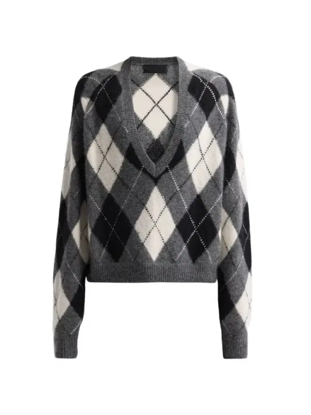 Women's Feron Argyle Cashmere-Silk Sweater Women's Feron Argyle Cashmere-Silk Sweater