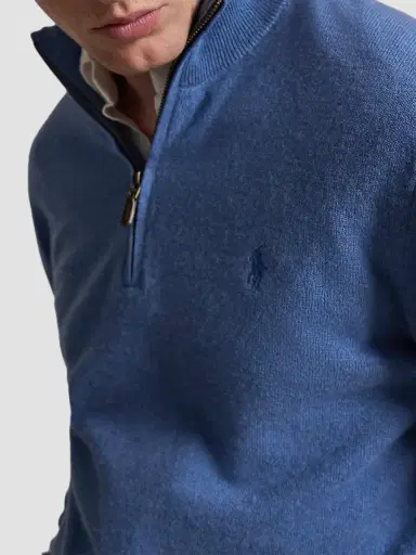 Polo Ralph Lauren Men's Logo Wool Quarter-Zip Sweater | Thumbnail 5 Polo Ralph Lauren Men's Logo Wool Quarter-Zip Sweater | Thumbnail 5