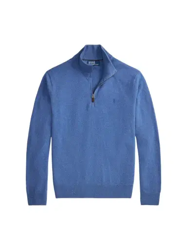 Polo Ralph Lauren Men's Logo Wool Quarter-Zip Sweater | Thumbnail 1 Polo Ralph Lauren Men's Logo Wool Quarter-Zip Sweater | Thumbnail 1