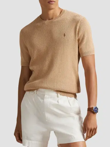 Polo Ralph Lauren Men's Houndstooth Cotton Interlock Short-Sleeve Polo Shirt | Thumbnail 4 Polo Ralph Lauren Men's Houndstooth Cotton Interlock Short-Sleeve Polo Shirt | Thumbnail 4
