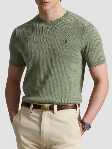 Polo Ralph Lauren Men's Houndstooth Cotton Interlock Short-Sleeve Polo Shirt | Thumbnail 4 Polo Ralph Lauren Men's Houndstooth Cotton Interlock Short-Sleeve Polo Shirt | Thumbnail 4