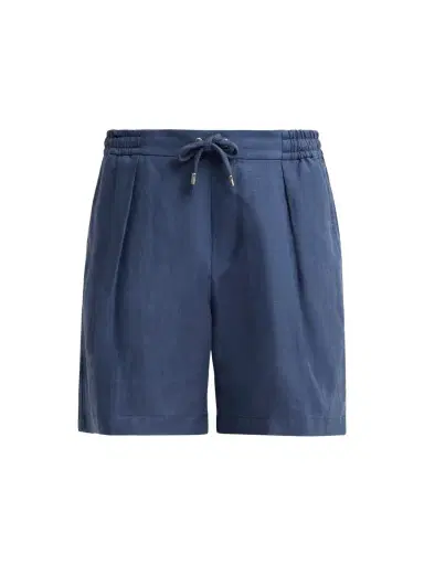 Ralph Lauren Purple Label Men's Silk-Linen Drawstring Shorts | Thumbnail 1 Ralph Lauren Purple Label Men's Silk-Linen Drawstring Shorts | Thumbnail 1