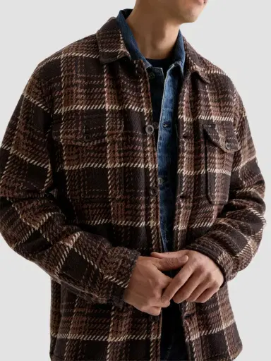AG Jeans Men's Grant Houndstooth Plaid Heavyweight Overshirt | Thumbnail 5 AG Jeans Men's Grant Houndstooth Plaid Heavyweight Overshirt | Thumbnail 5