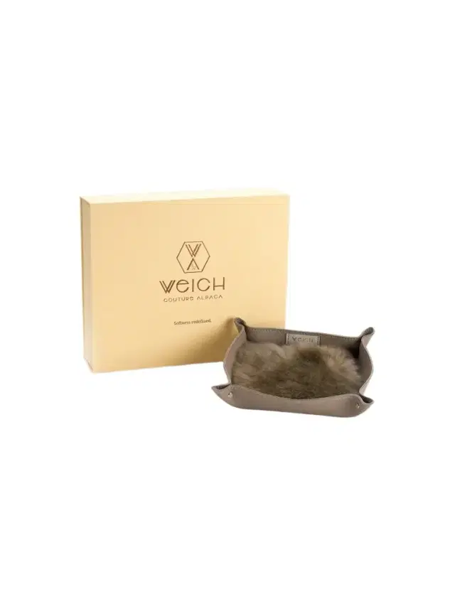 Todo Leather & Alpaca Fur Square Catchall Tray Todo Leather & Alpaca Fur Square Catchall Tray