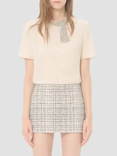 Valentino Women's Embroidered Crepe De Chine Top | Thumbnail 3 Valentino Women's Embroidered Crepe De Chine Top | Thumbnail 3