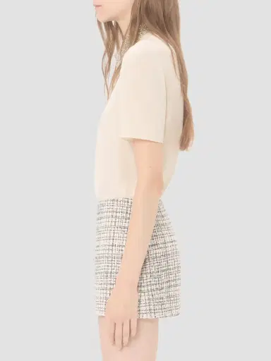 Valentino Women's Embroidered Crepe De Chine Top | Thumbnail 4 Valentino Women's Embroidered Crepe De Chine Top | Thumbnail 4