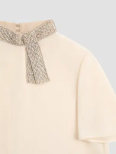 Valentino Women's Embroidered Crepe De Chine Top | Thumbnail 7 Valentino Women's Embroidered Crepe De Chine Top | Thumbnail 7