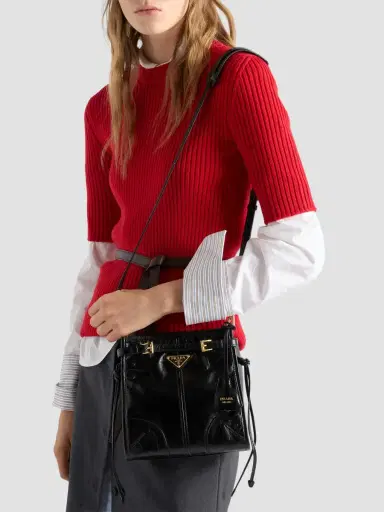 Prada Women's Bonnie Leather Mini Shoulder Bag | Thumbnail 3 Prada Women's Bonnie Leather Mini Shoulder Bag | Thumbnail 3