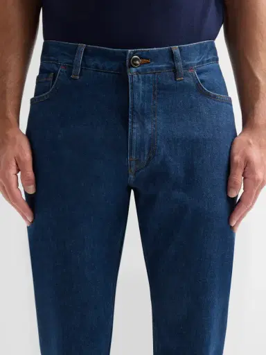 Isaia Men's Indigo Slim-Straight Jeans | Thumbnail 5 Isaia Men's Indigo Slim-Straight Jeans | Thumbnail 5